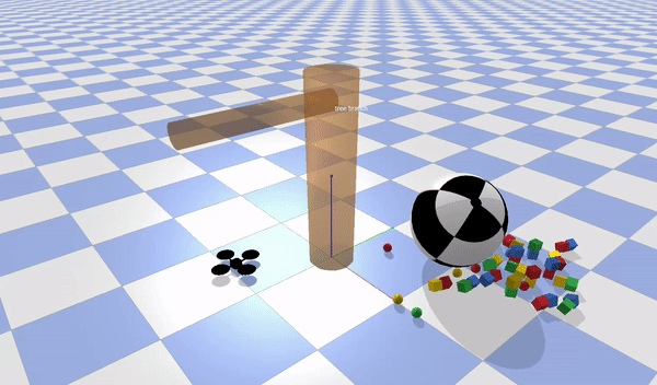 Flexible branch bending under different stiffness parameters
