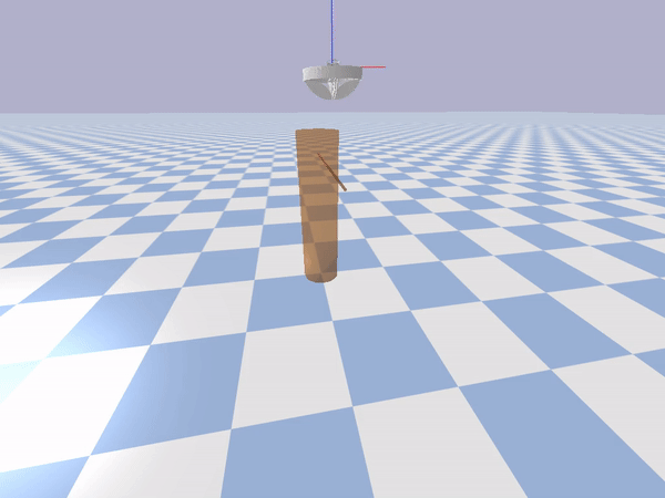 RL-trained drone landing on a flexible tree branch in simulation